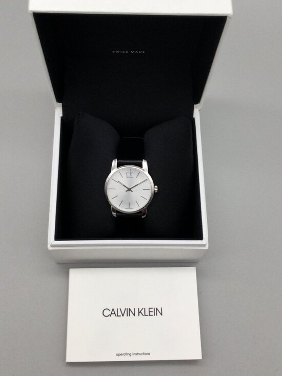 Calvin Klein Watch Women 31mm Silver Tone Swiss  Leather BOX K2G 231 New Battery main image 15